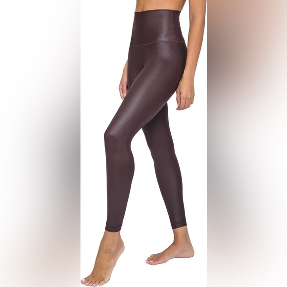 90 Degree By Reflex Denim - 90 Degree By Reflex Dark Cherry High Waist Leggings